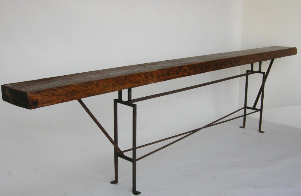 Dos Gallos Custom Long Skinny Reclaimed Wood Console Table With Iron Base In 2021 Extra Reclaimed Wood Console Table, Extra Long Narrow Sofa Table