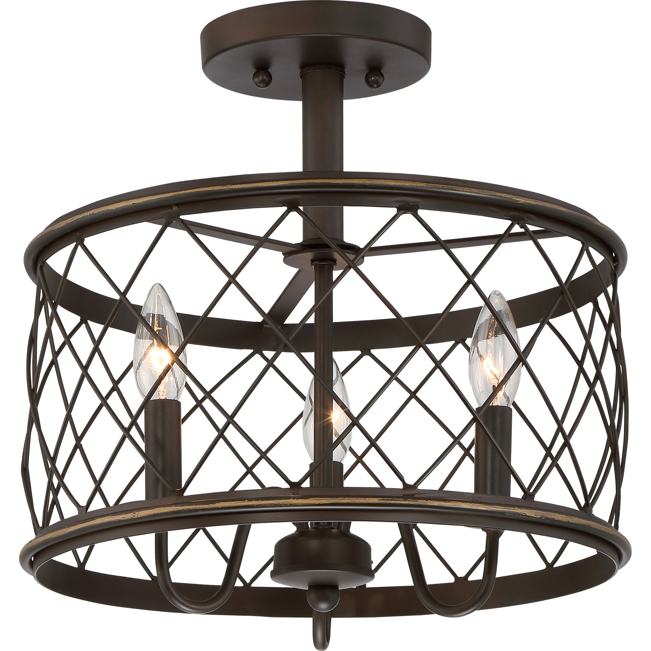 Gold Hill 3 Light Semi Flush Mount