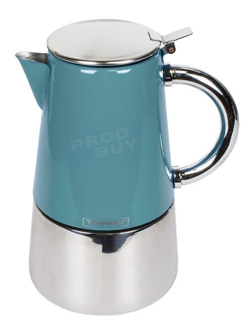 Teal Blue Stainless Steel Novo Espresso Italian Coffee Maker Hob Teal Blue Stainless Steel Novo Espresso Italian Coffee Maker Hob Stove Top Pot Ebay