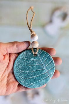 Learn how to make beautiful air dry clay ornaments using various techniques to create texture and color. These DIY ornaments make a beautiful gift and look great on a Christmas tree. #diyornaments #christmasornaments #airdryclay #ornaments #firstdayofhome Diy Air Dry Clay, Clay Crafts Air Dry, Air Dry Clay Projects, Diy Clay Crafts, Polymer Clay Crafts, Christmas Crafts, Air Drying Clay, Polymer Clay Ornaments, Dough Ornaments