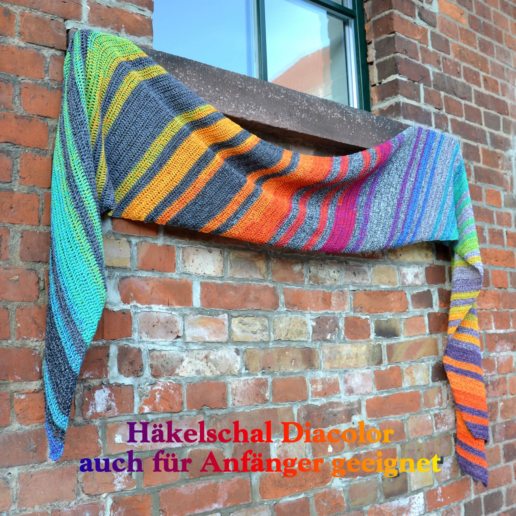 Häkel- & StrickSet inkl. PDF Anleitung LoLa 4fach Bobbel Maxi-Schal Diacolor #hatflower