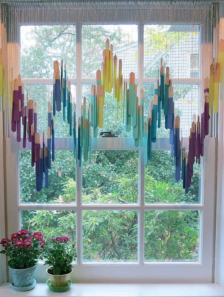 Cute window treatment made with craft sticks. - Home Decor/Design ... Cute window treatment made with craft sticks. - Home Decor/Design ...