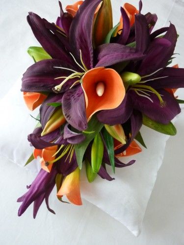 Purple Casablanca Lily S And Orange Cala Lily S Maybe I Do