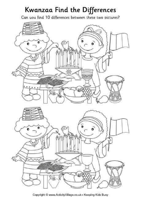 Download Kwanzaa - find the differences | Kwanzaa, Super coloring ...