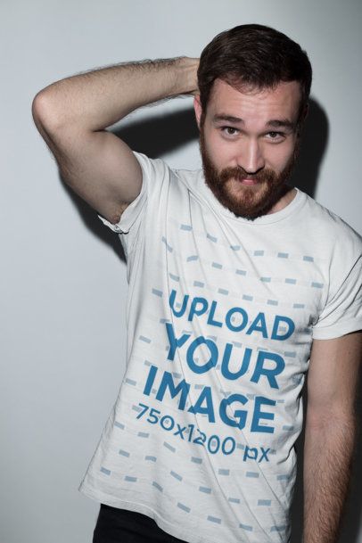 Download Placeit - Bearded Guy Wearing a T-Shirt Mockup in a Photo ...