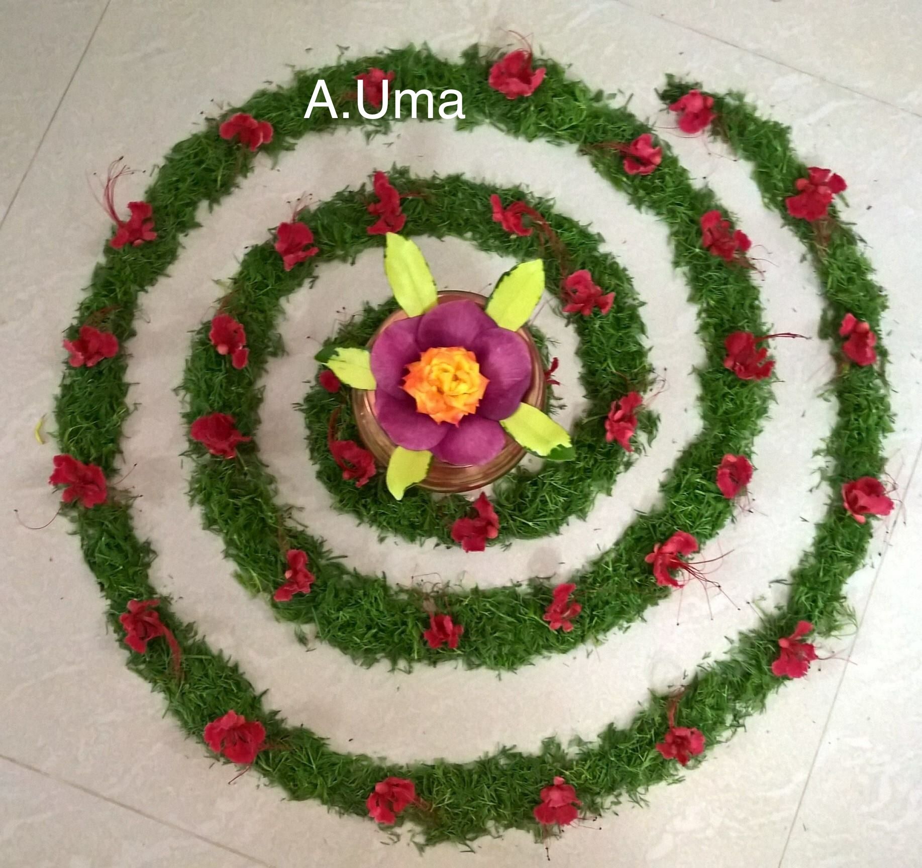 Floral Rangoli For A Diwali Party With Crystal Tealights Diwali