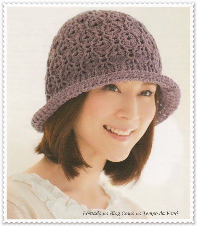 Como No Tempo Da Vovo Chapeu Crochet Hats Easy Crochet Hat Crochet Hat Pattern