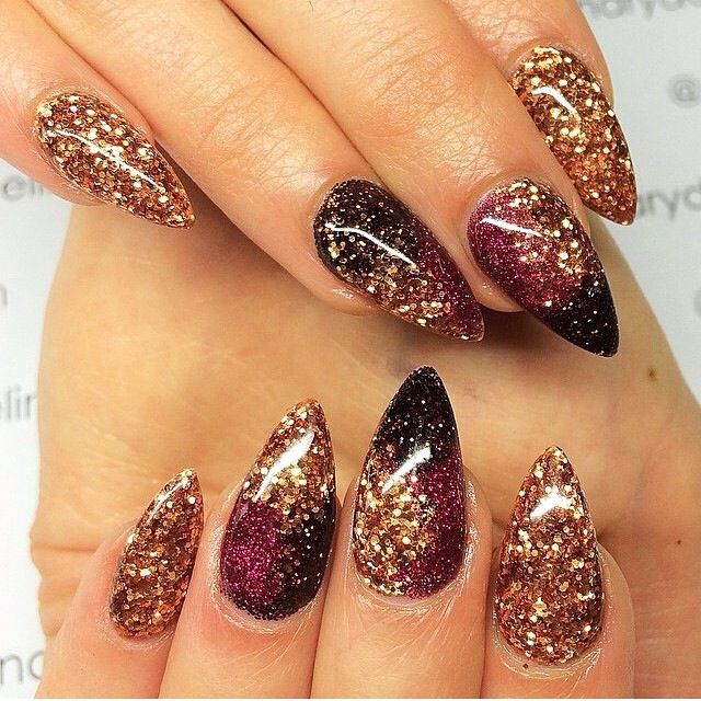 Pin By Melissa On Nails Pinterest Light Elegance Beauty Crimson By Celinas Ryden From Nail Art Gallery Gold Glitter Stiletto Nails Black