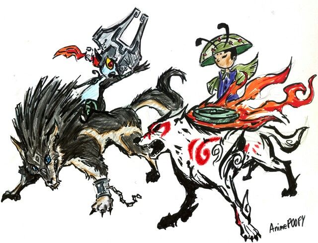 Legend Of Zelda Link And Minda Okami Amaterasu And Issun