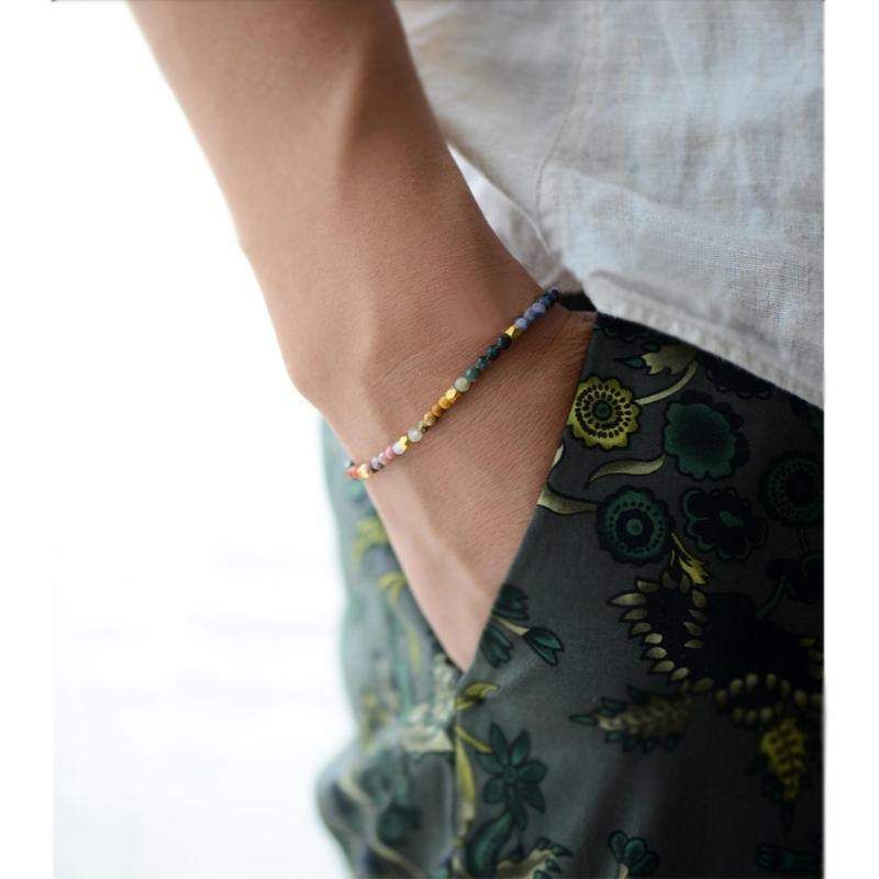 Sterling Silber Neue Design-Chakra /& Stein Kristall-armband
