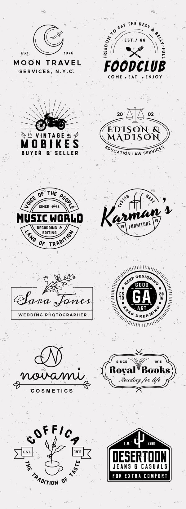 vintage logo templates vector background vector graphics by