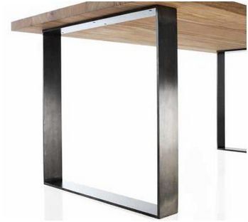 Mesa De Comedor Oak 160 Cm Roble Macizo Patas Acero Amazon Es Jardin Mesas De Comedor Mesas Madera Y Hierro Mesas De Madera