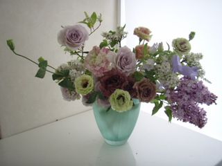ライラック 花りょうぶ トルコキキョウ３種 カンパミュラ バラ２種類 Lavender Roses Rose Decor