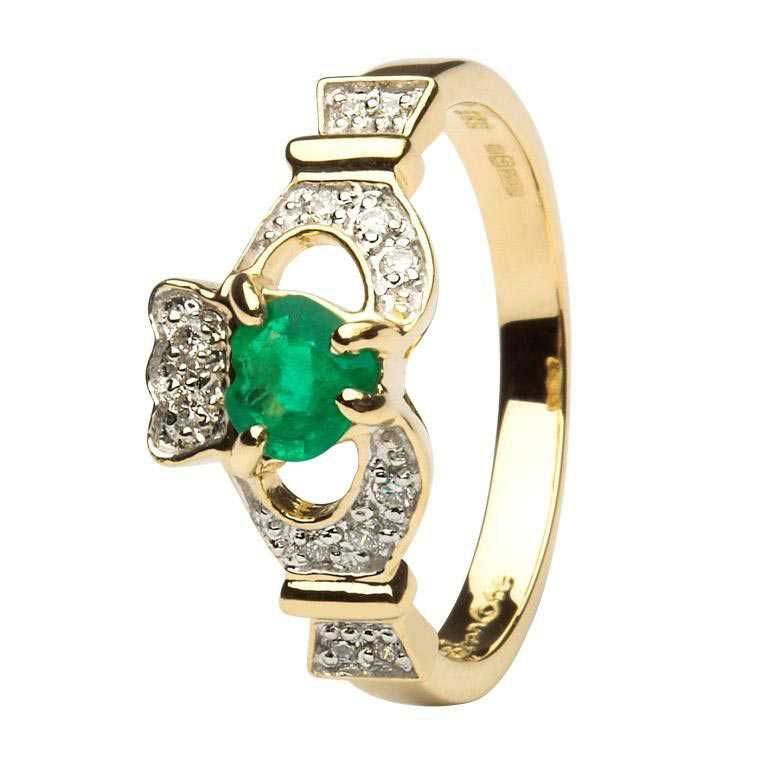 Ladies Claddagh Emerald And Diamond Set by Shanore (With images Emerald And Diamond Part Set Claddagh Ring