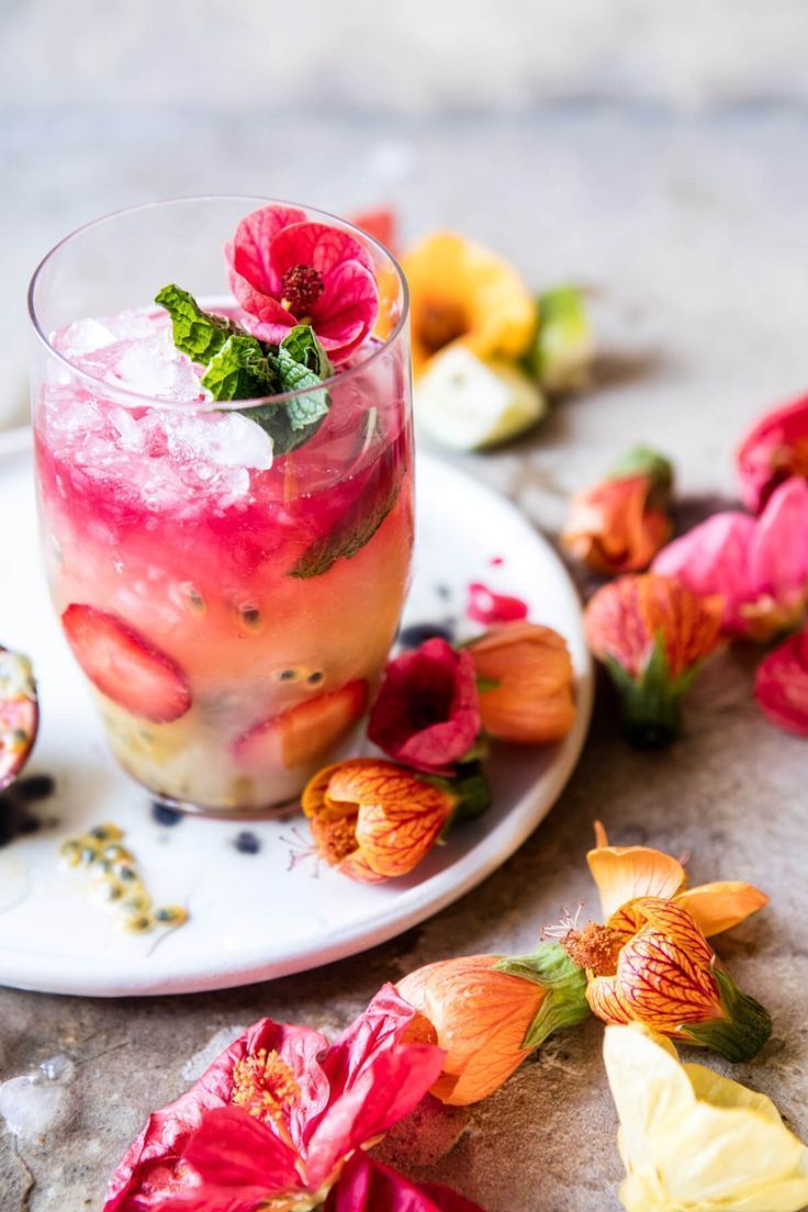 Tropical Strawberry Hibiscus Rum Smash.