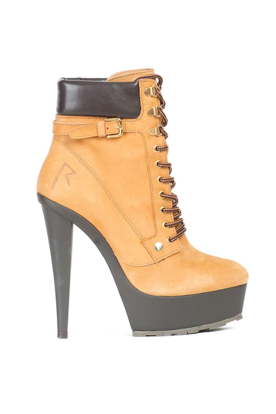 Womens Ladies Platform High Kitten Heels Ankle Boots Lace Up Shoes Barrel Boots