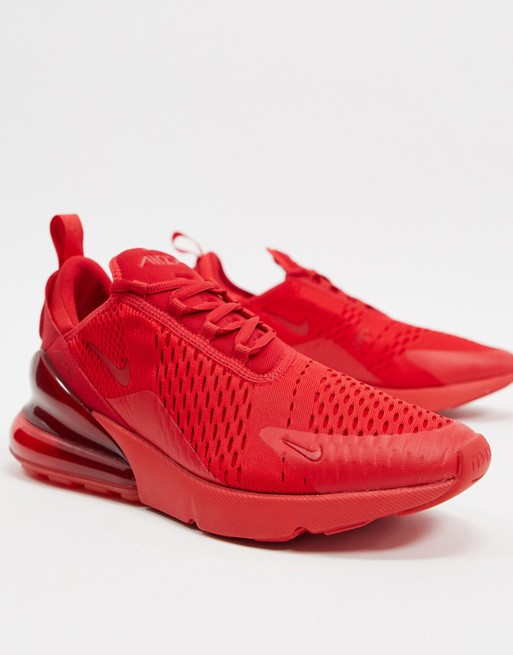 Nike Air Max 270 Sneakers In Triple Red Asos Nike Air Max Nike Air Max 270 Nike Air