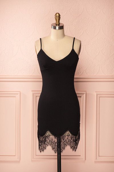 Desdemone Noir Just In Dresses Lace Dress Black Black Slip Dress