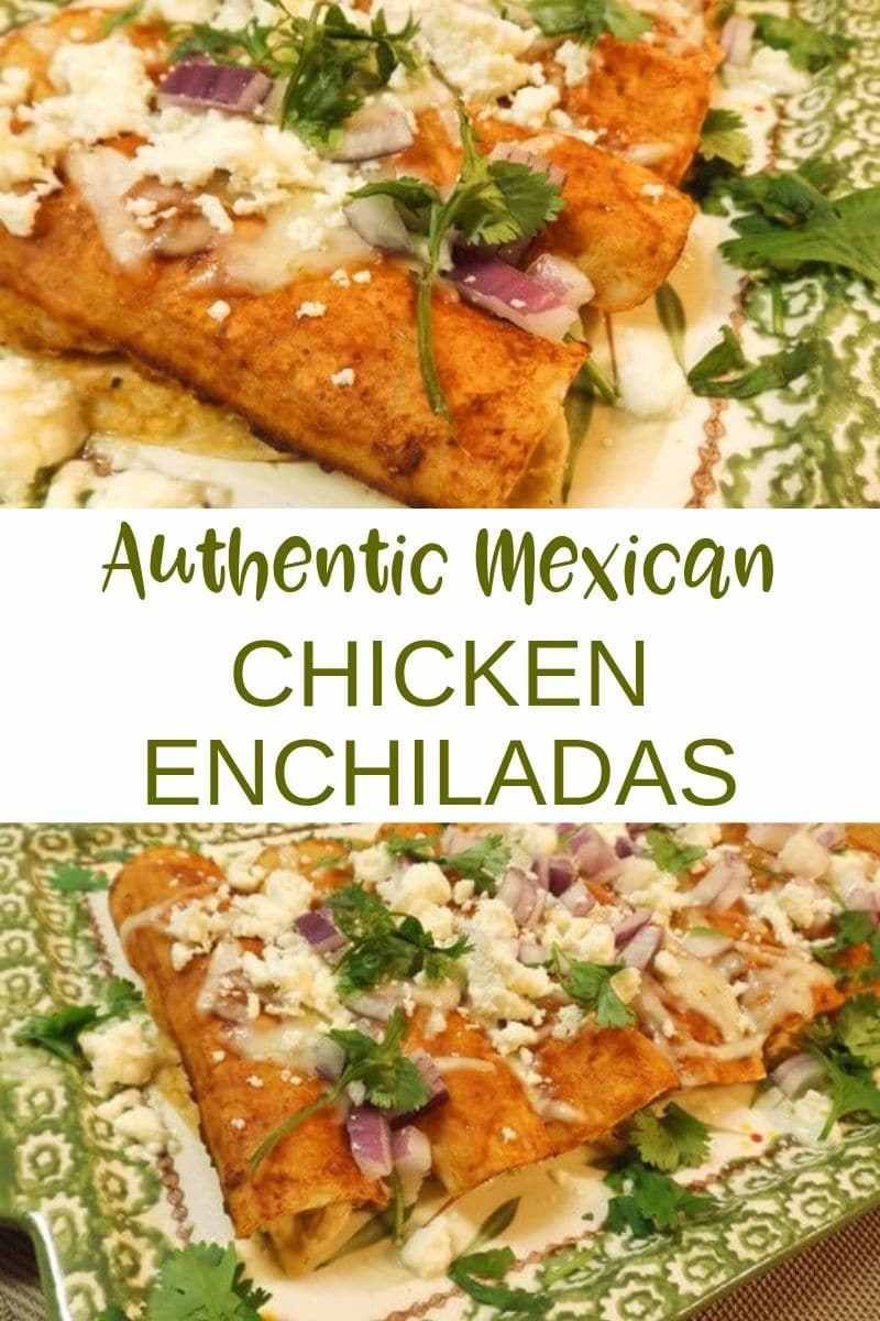Authentic Mexican Chicken Enchiladas with Red Sauce #mexicanchickentacos
