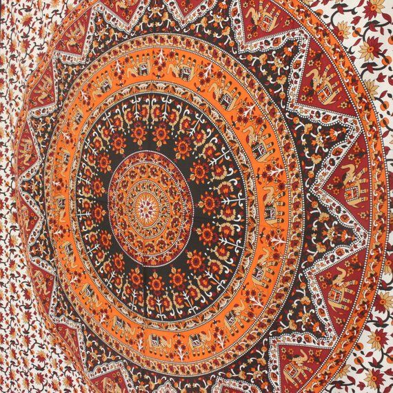 E by design Bombay 6 Geometric Print Tapestry 80 x 60 Orange/Rust E by design Bombay 6 Geometric Print Tapestry 80 x 60 Orange/Rust