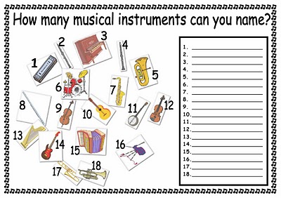 Worksheet/ Quiz on musical instruments | Elementary music ...