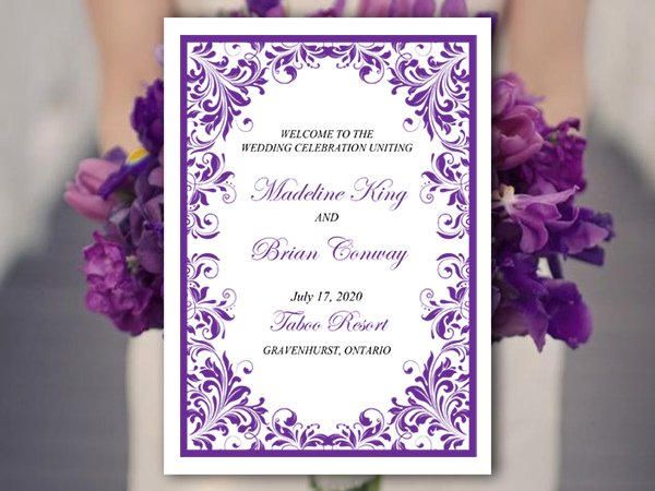 half fold wedding program