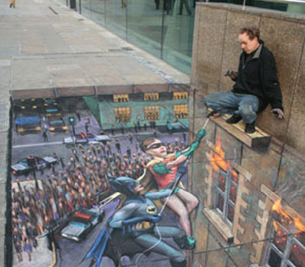 3d side walk chalk art