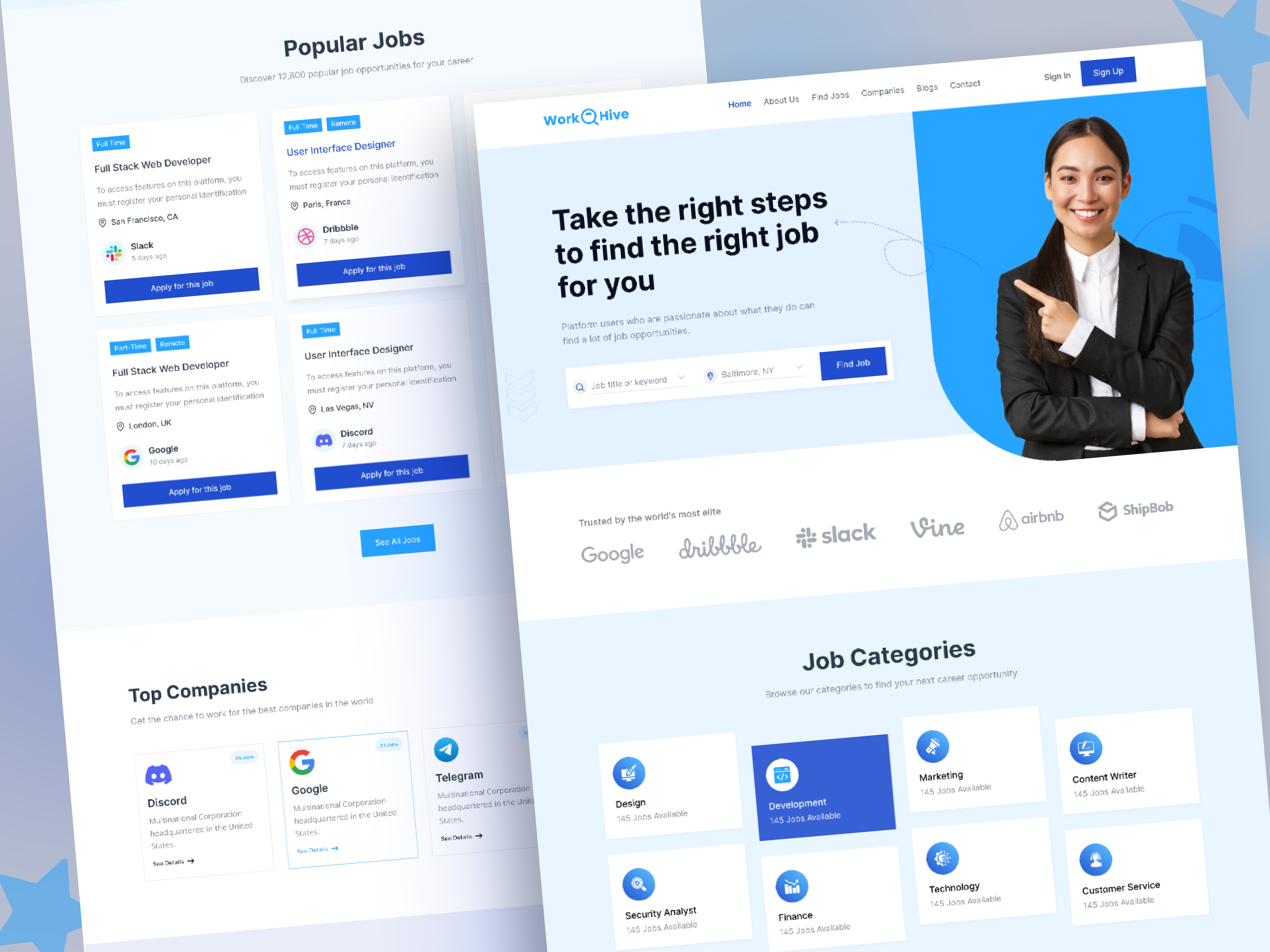 WorkHive - Minimalist Job Portal Landing Page