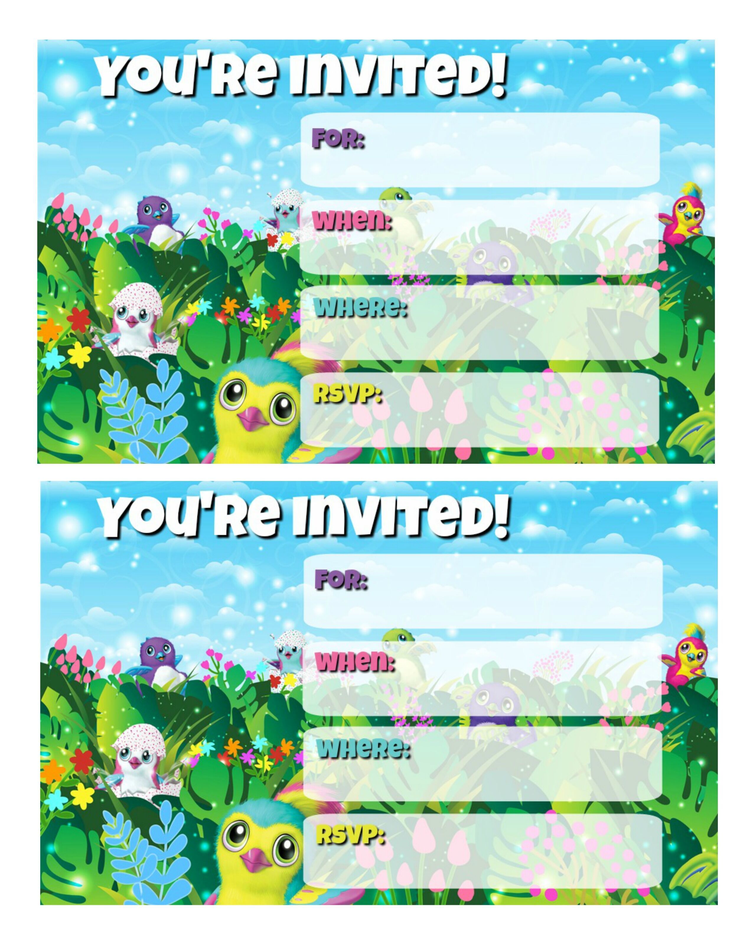 Hatchimals Birthday Party Birthday party invitations printable Hatchimals Birthday Party Birthday party invitations printable