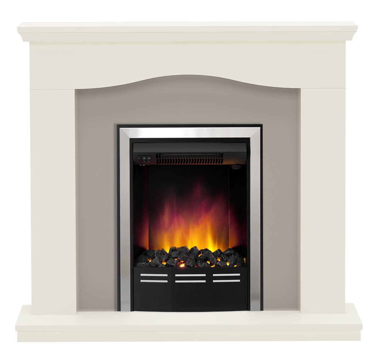 Be Modern Penelope Soft White Led Electric Fire Suite Departments Diy At B Amp Q Electric Fire Suites Electric Fires Fireplace Suites