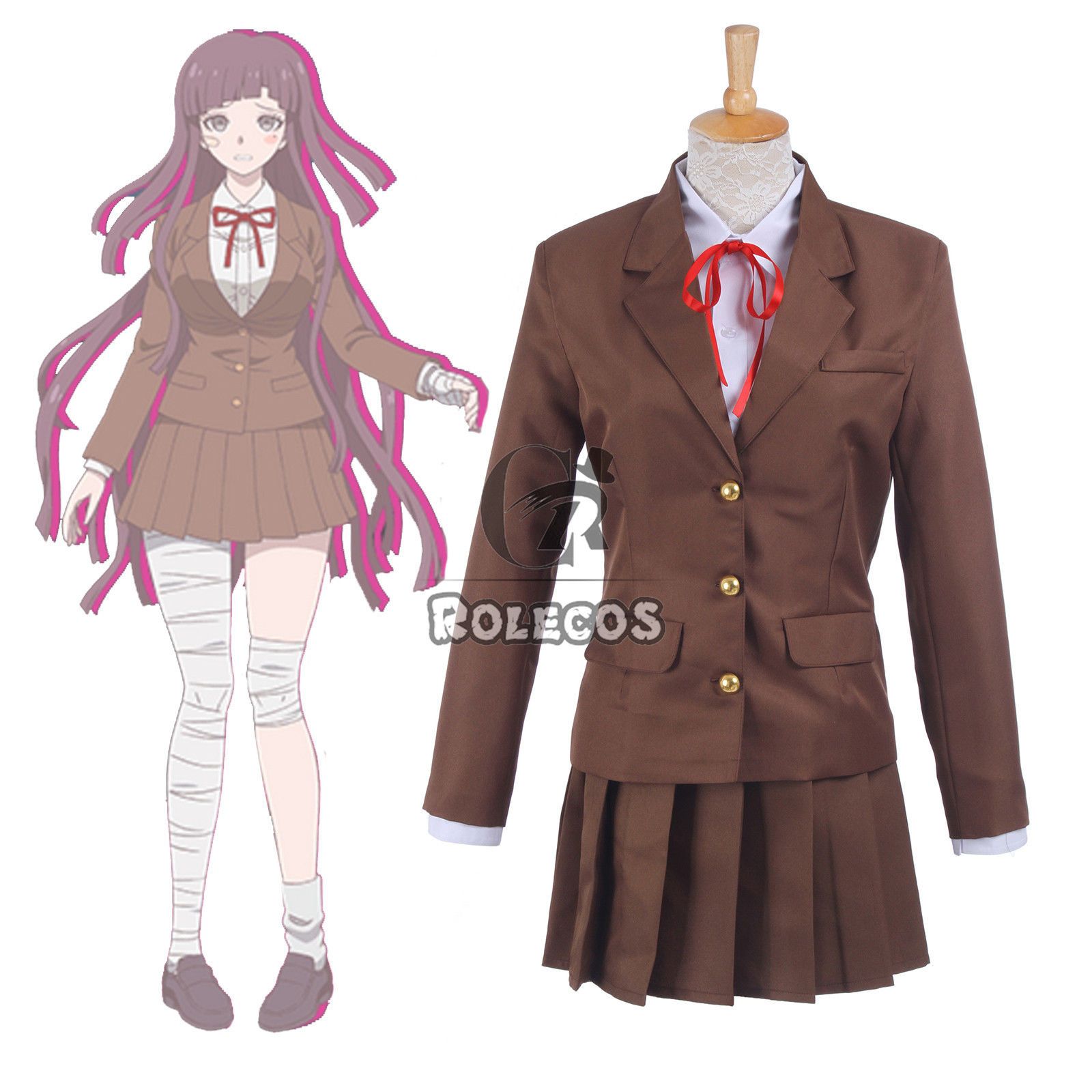 Super DanganRonpa 2 Despair Mikan Tsumiki Cosplay Costume School Uniform Wig