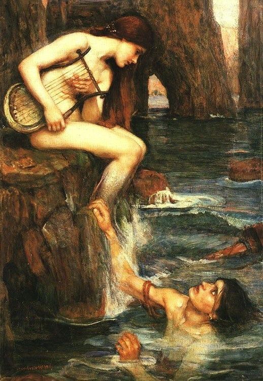 The Siren Greek Myths Art John William Waterhouse Mermaid Painting Replica