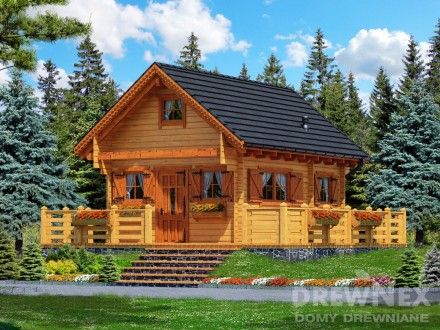 Domki drewniane letniskowe - 48 projektów ofert - DREWNEX Home Fashion, House In The Woods, Cabana, Dinning, Tiny House, House Styles, Home Decor, Decoration Home, Room Decor