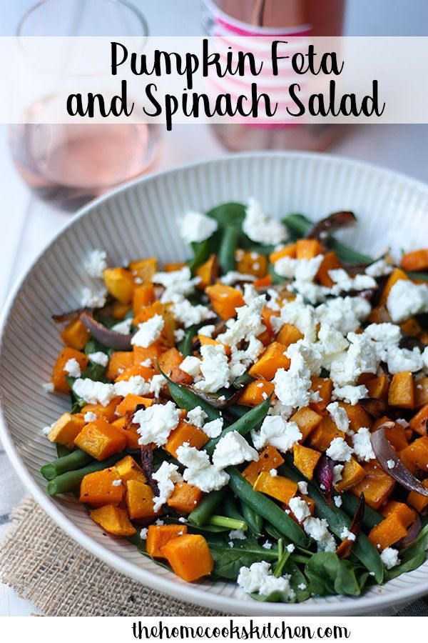Roast Pumpkin Salad with Feta and Spinach