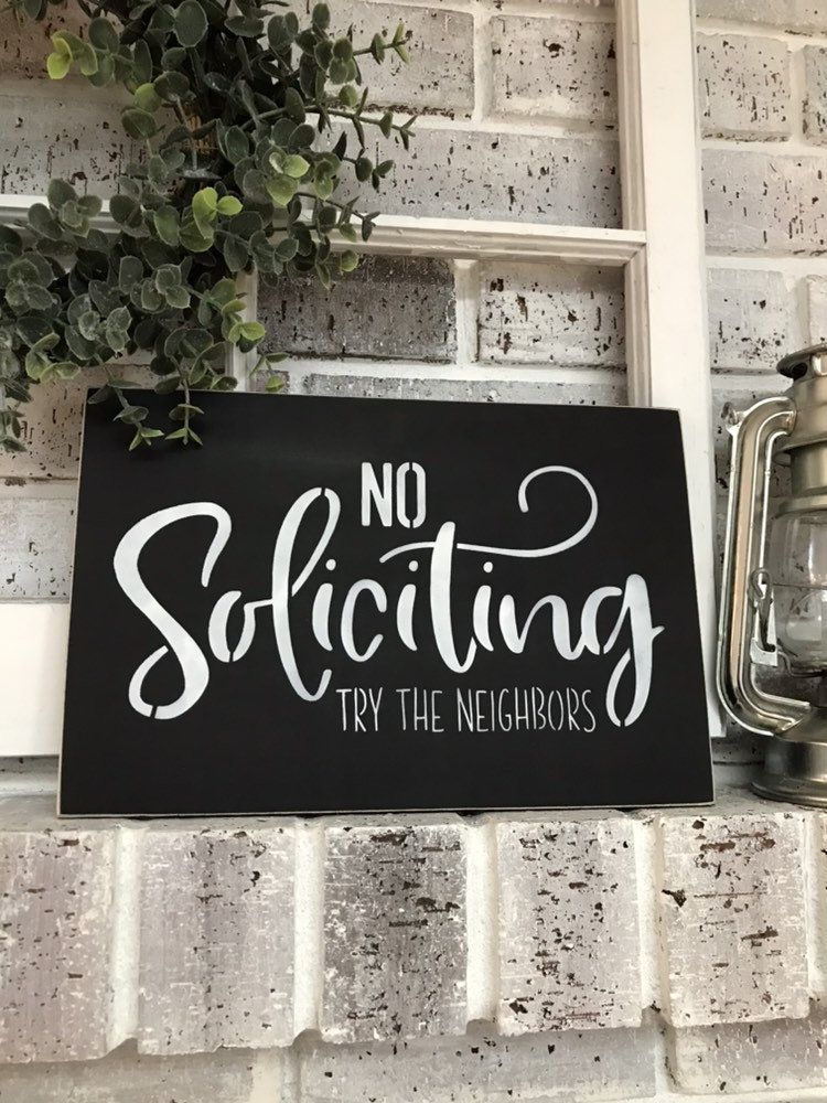 No Soliciting//Try the Neighbors//Funny Soliciting Sign//Front Door Decor//Home & Living//8 x 12// Maria'sMakeryEtc. #nosolicitingsignfunny
