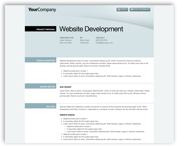 website development proposal sample