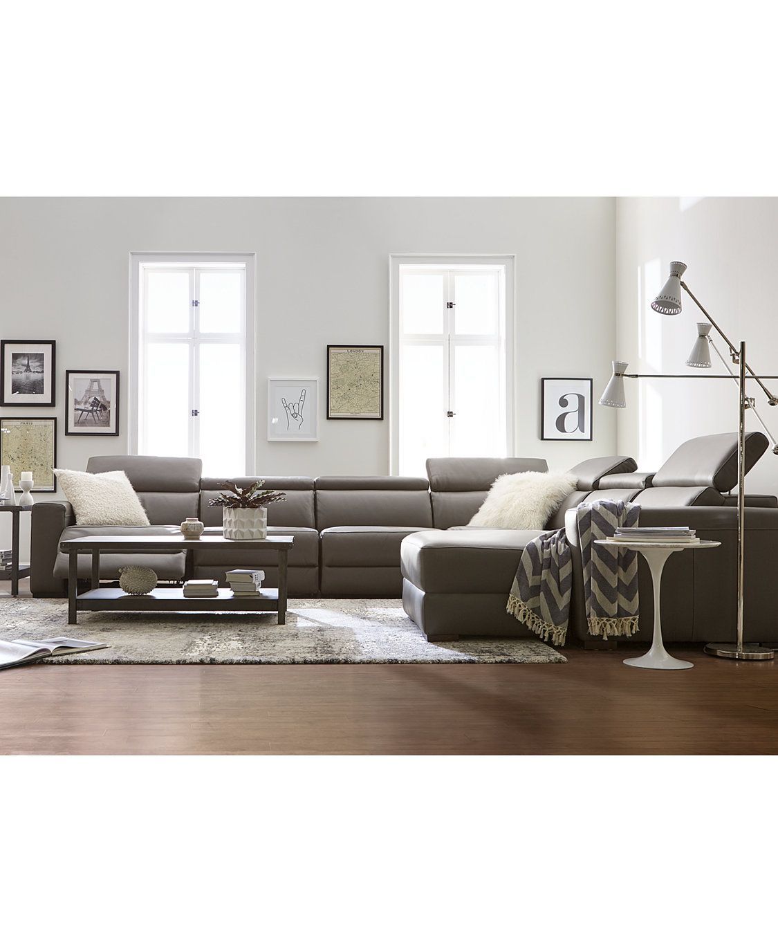 Furniture Discover Nevio 5-pc Leather Sectional Sofa with Chaise 2