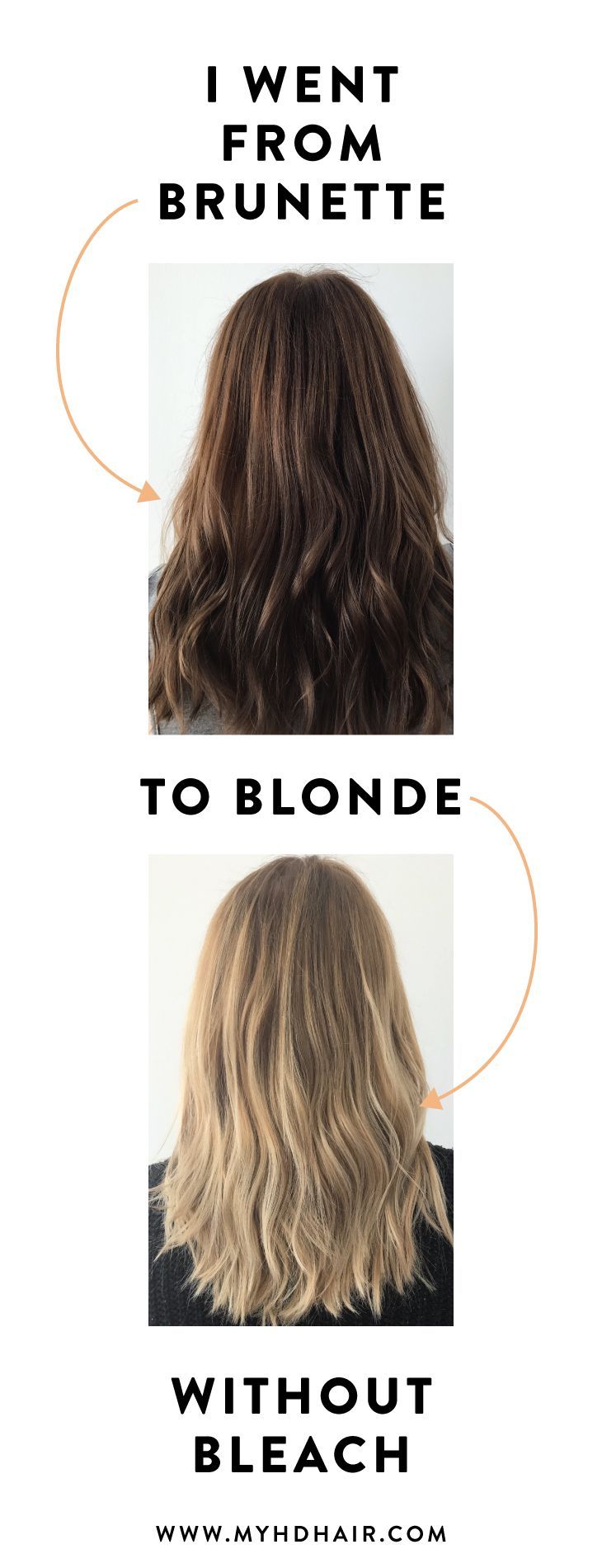 I Went From Brunette To Blonde Without Bleach Here S How Brunette To Blonde Black To Blonde Hair Red Blonde Hair