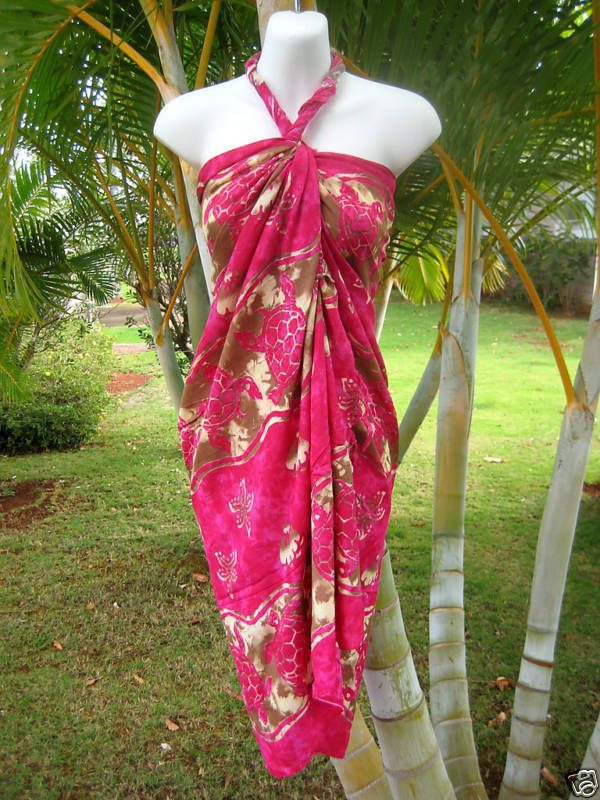 New Hawaii Sarong Pareo Tropical Cruise Beach Pool Bikini Cover-Up Wrap Dress