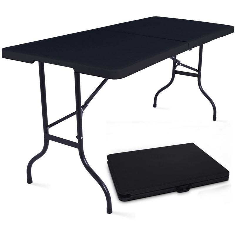 Table Pliante Noire 180cm 8 Places Pehd