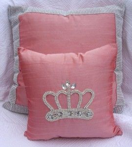 Pink Bling Crown Pillows perfect for Princess Crown Pillow PInk Tiara Bling
