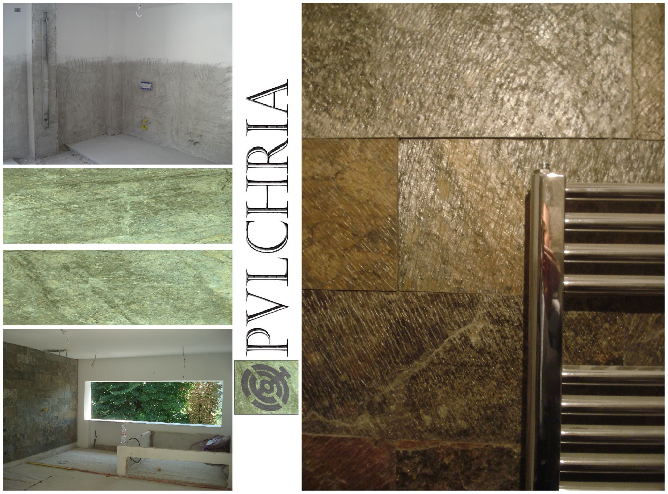 Rivestimento bagno con lastre di pietra naturale ardesia ad04 ... Rivestimento bagno in pietra