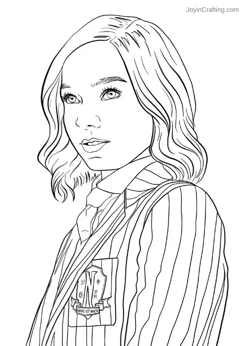Enid Sinclair Coloring Page Wednesday Addams Netflix Joy In Enid Sinclair Coloring Page Wednesday Addams Netflix Joy In