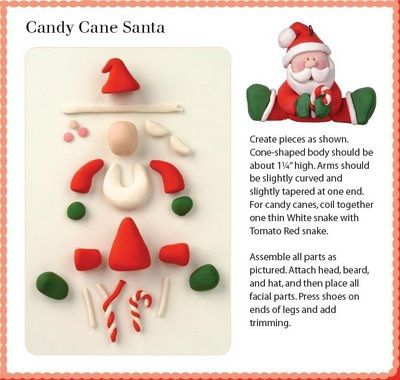 A more complicated DIY, but very nice in the end. It needs a little more calm and attention, but the result is awesome. For this you need: polymer clay (light brown, red, white, green, orange, blac… Crea Fimo, Fimo Clay, Polymer Clay Projects, Polymer Clay Creations, Polymer Clays, Christmas Baking, Christmas Crafts, Father Christmas, Chistmas