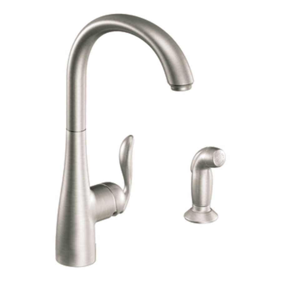 Moen Arbor Spot Resist Stainless 1 Handle Deck Mount High Arc Handle Lever Kitchen Faucet Deck Plate Included Lowes Com Moen Kitchen Faucet Kitchen Faucet Single Handle Kitchen Faucet