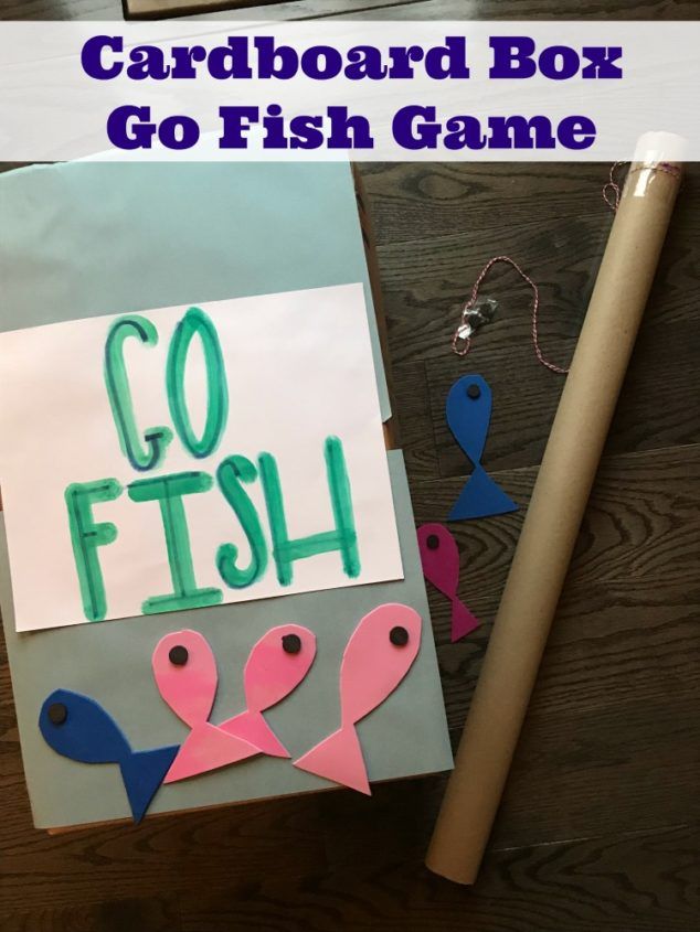 Make A DIY Go Fishing Game For Kids With A Cardboard Box Fishing