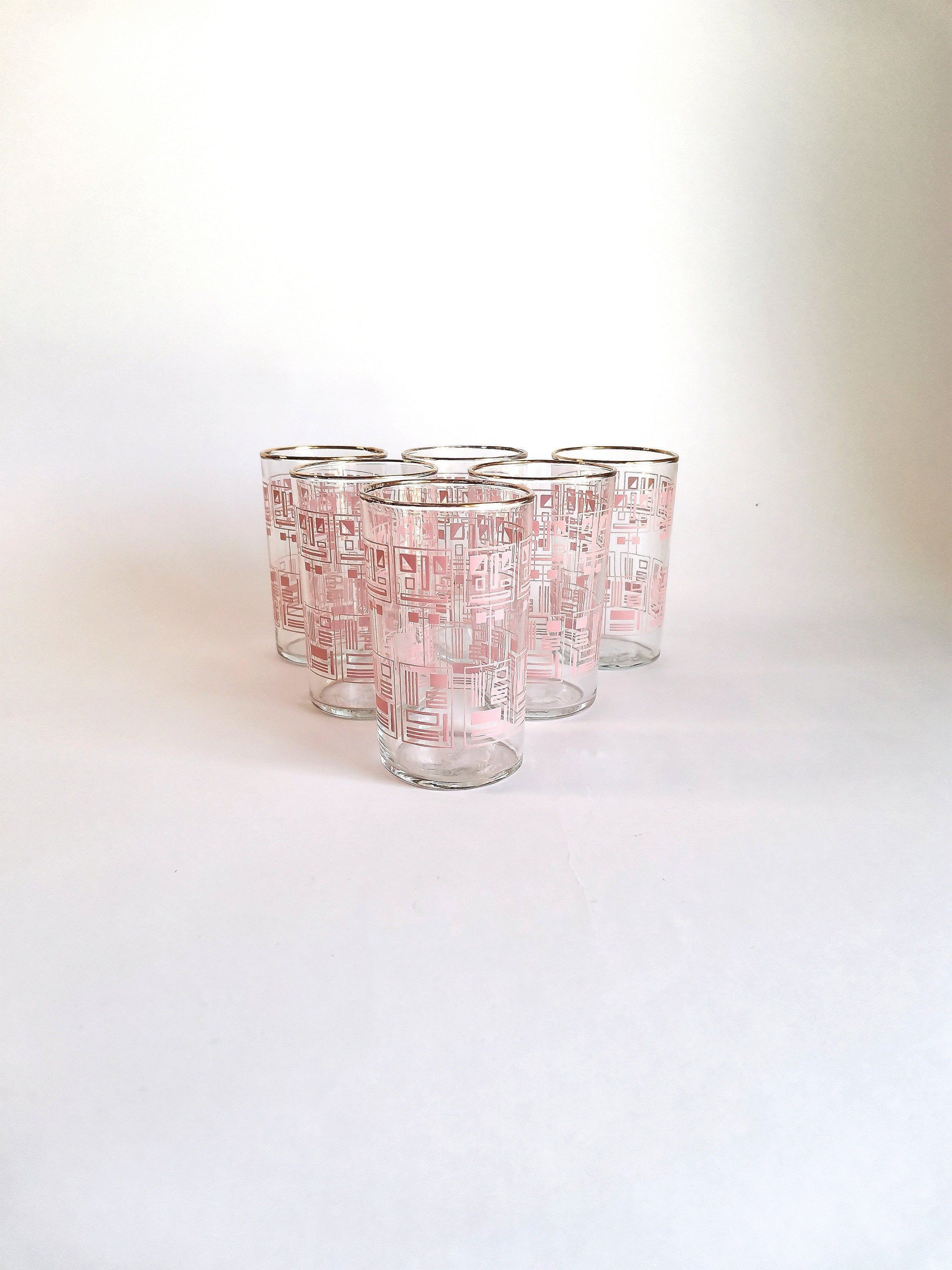 Set of 6 dessert glasses designed by Adolf Matura Libochovice glassworks