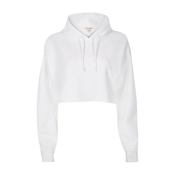 womens white cropped hoodie