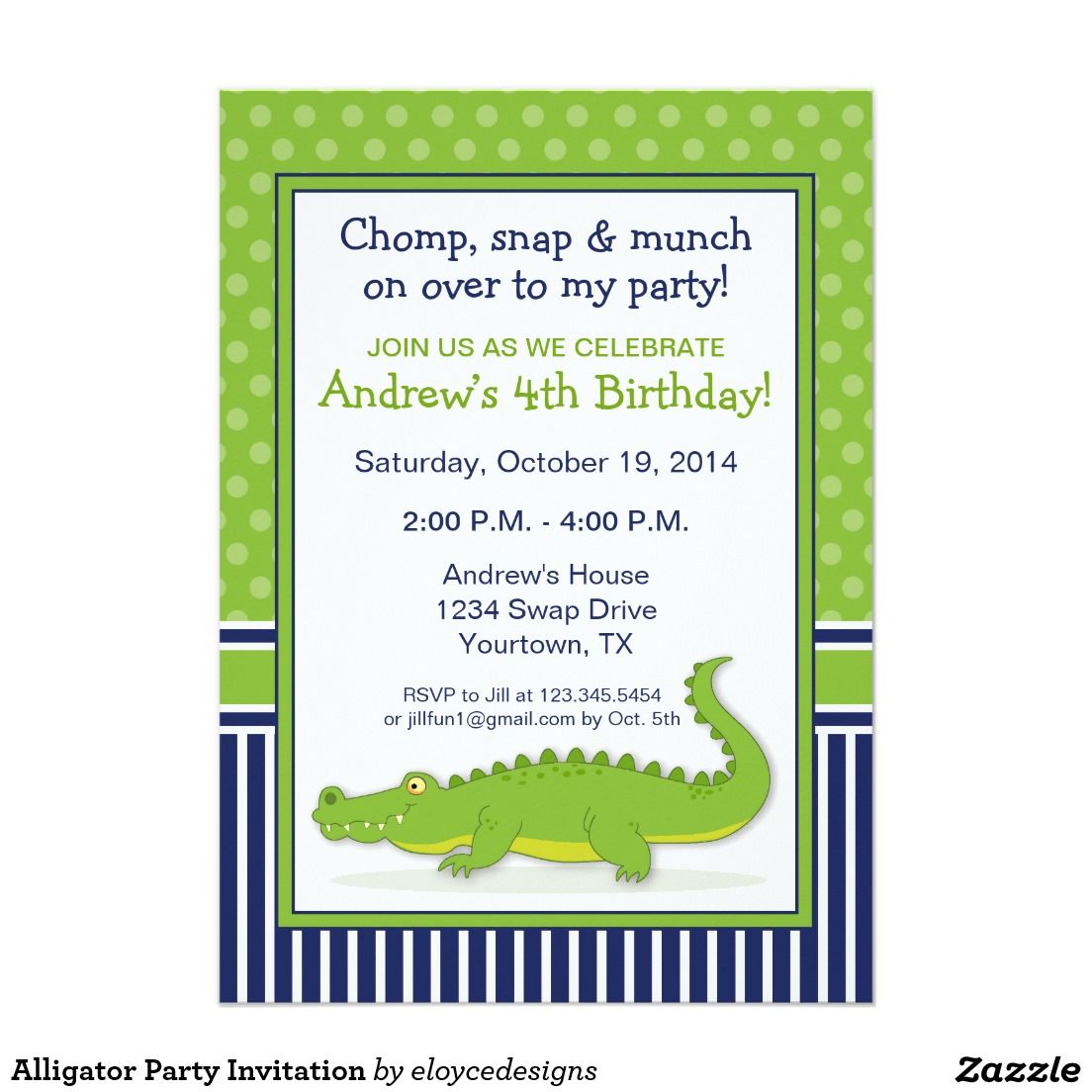 alligator party invitation alligator
