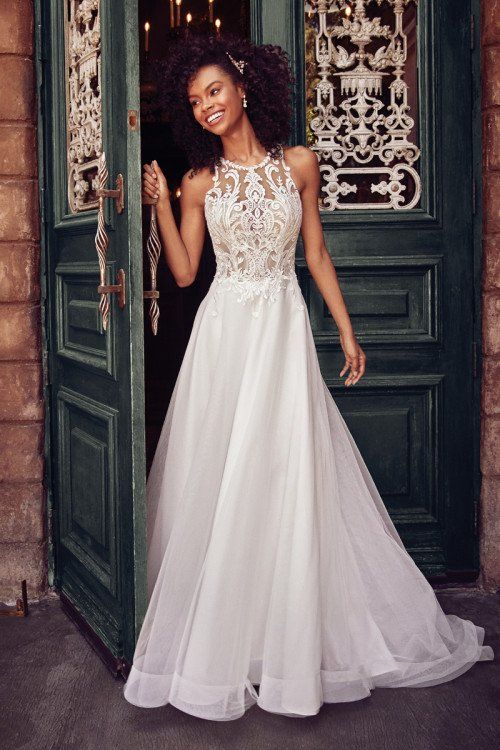 A-line wedding dress with embellished bodice - Style Ardelle by Rebecca Ingram - Learn more about this Rebecca Ingram dress by Maggie